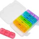 Amazon.com: EZY DOSE Weekly (7-Day) Daily Medtime Pill Organizer Case, Vitamin Planner and Medicine Container, Removable Large Pop-Out Individual Compartments, 3 Times a Day, Travel Friendly, Rainbow, BPA Free : Health & Household