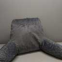 Sasttie Reading Pillows for Sitting in Bed Adult, Velvet Back Pillow Bed Sitting Up, Back-Rest Support Cushion for Sit Up on Couch, Sofa, and Floor, Dorm Essentials, Oeko-Tex Certified, Dark Grey