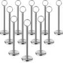 New Star Foodservice 23336 Ring-Clip Table Number Holder/Number Stand/Place Card Holder, 8-Inch, Set of 12 (White)