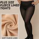 Eurzom 2 Pairs Plus Size Fleece Lined Tights Women Winter Thick Thermal Leggings Cozy Stretchy Pantyhose for Cold Weather (Black)