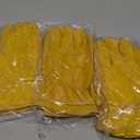 3 Pairs Leather Work Gloves For Men Cowhide Working Gloves Abrasion Resistant Driver Gloves (Extra Large)