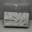 LuxClub 6 PC Queen Sheet Set, Sheets Queen Size, Deep Pockets 18" Eco Friendly Wrinkle Free Cooling Bed Sheets Machine Washable Hotel Bedding Silky Soft - Light Grey Queen