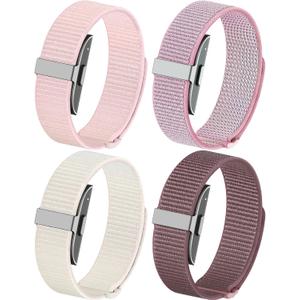 4 Pack Nylon Bands Compatible with Hume Band Replacement Strap, Soft Breathable Slim Fitness Tracker Hume Bands Loop Sport Replacement Wristband for Hume Health Band for Men Women
