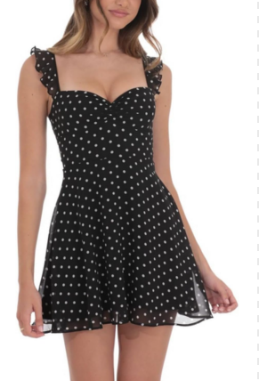 Women Polka Dots Mini Dress Sexy Low Cut V Neck Ruffle Flutter Sleeve Layered Mini Dress Party Club Dresses (A-Black, Medium) Women Polka Dots Mini Dress Sexy Low Cut V Neck Ruffle Flutter Sleeve Layered Mini Dress Party Club Dresses (A-Black, Medium)