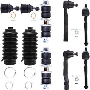 Front Inner Outer Tie Rod End w/Boot Suspension Kit fit 1992-1995 for Honda Civic 1993-1997 for Honda Civic del Sol for Acura Integra, Lower Ball Joint Sway Bar Link - 10pc Set