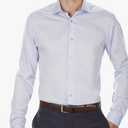 Men's Dress Shirt Slim Fit Non Iron Herringbone Spread Collar 36/37