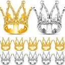 10 Pcs Crown Cake Topper Mini Baby Crown Tiny Queen Small Alloy Crystal Princess Headpiece Cake Decoration for Women Lady Girl Bridal Wedding Royal Themed Baby Shower Birthday Party(Gold, Silver)