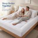 Topper, WestMonth Mattress Pad 1000 GSM, Premium Quilted Luxury Extra Thick, Cooling Breathable & Fluffy Soft, Deep Pocket 8–21 Inch Bed Cover Fit Queen, King Size, etc (White, Queen)