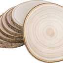 Natural Round Wood Slices 8 Pack 9-10 inches Unfinished Wood kit Circles DIY Crafts Wood Ornament Discs (9-10 Inch(8Pcs))