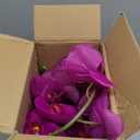 GreenHouzz 19" H Phalaenopsis Faux Orchid Plant Silk Orchid Centerpiece Artificial Floral Arrangement in Ceramic Pot (Fuchsia)