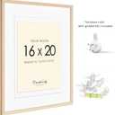 16x20 Picture Frames Matted for 11x14 and 12x16 Picture, Set of 3 Solid Wood Picture Frame with Plexiglass, Wall Gallery Frame Set for Tabletop or Wall Mounting Display (3 Pack of Oak)
