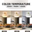 16" Semi Flush Mount Ceiling Light Fixture,Modern Close to Ceiling Light, 3-Lights Gold Drum Ceiling Light with Linen Fabric Shade for Bedroom Living Dining Room Hallway Entryway Foyer