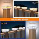 APONUO Solar Post Cap Lights, IP64 Waterproof 16 Bright LEDs Fence Post Solar Lights for Deck,Fence,Patio,Garden,Yard, 2 Modes, Long-Lasting Outdoor Light for Posts 4x4 5x5 5.5x5.5, White 16-Pack