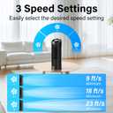 JRD 13'' Tower Fan with 3 Speeds, 80 Oscillating, 23ft/s Bladeless Desk Fan, Quiet Operation, Compact & Portable Table Fan for Bedroom Home Office Desktop