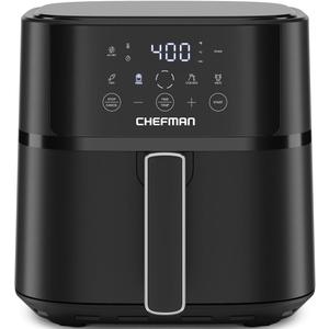 Chefman Air Fryer 6 QT Compact Airfryer for Quick & Easy Meals in Minutes, Features Hi-Fry Technology for Extra Crisp, Touchscreen Controls with 4 Presets, Nonstick & Dishwasher Safe Basket - Black