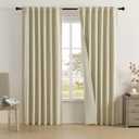 Blackout Curtains 90 Inch Long 2 Panels Set Back Tab Loop Rod Pocket Pinch Pleated Thermal Insulated Room Darkening Curtains for Living Room 50 x 90 Inch Chartreuse Oatmeal