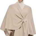 PULI Women's Elegant Shawl Wraps Soft Open Front Poncho Sweater for Spring Fall Winter (Ribbed-barley Twist), One Size