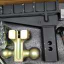 LOCAME Adjustable Trailer Hitch, Fits 2.5-Inch Receiver, 6-Inch Drop/Rise Drop Hitch, 28,000 LBS GTW-Tow Hitch for Heavy Duty Truck, Solid Ball Mount, LC0078