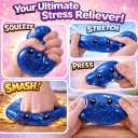 Glitter Dumpling Squishy Mystery Box Squeeze Toy, Easter Squishy Dumpling Fidget Toys for Adults, Stress Relief Sensory Toy(Deepblue)