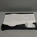 Wireless Keyboard and Mouse Combo, 2.4G Full Size Wave Keys Ergonomic Keyboard with Wrist Rest and 3-Level DPI Adjustable Wireless Ergonomic Mouse for Windows, Mac OS Desktop/Laptop/PC(White)