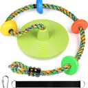 ZNCMRR Tree Swing Climbing Rope, Heavy Duty Swings Seat Replacement for Kids Disc Rope Climbing Swings Seat for Tree Indoor Outdoor Playground Swing Set Accessories(Leaf Green)