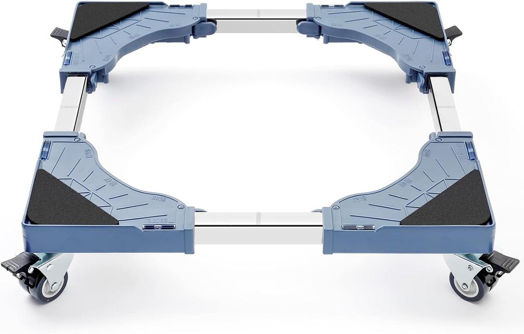 WBD WEIBIDA Adjustable Furniture Dolly with 4 Dual-Locking Wheels, Universal Washing Machine Base Stand, Square Appliance Mover for Refrigerator, Mini-Fridge, Washer & Dryer, Moving Cart