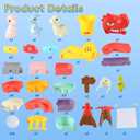72 PCs Dinosaur Bath Toys for Kids Ages 4-8, Bathtub Water Slide Toys for Toddlers, DIY Building Set with Rubber Dino Bath Toys for Birthday Gifts