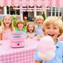 Cotton Candy Machine for Kids & Family, Mini Pink Vintage Cotton Candy Maker with 40 Sticks & Sugar Scoop, Ideal for Birthday Christmas Party Gifts