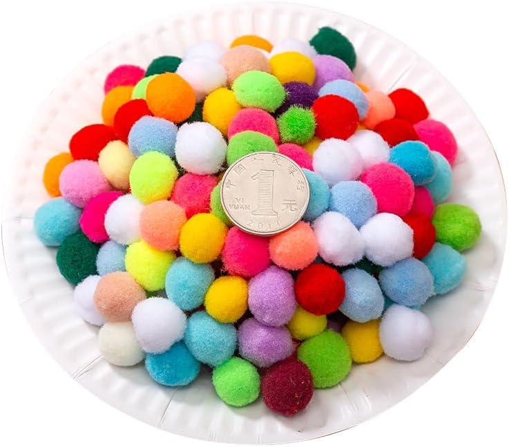 3 x Vesslam[400 pcs] - 300 Pieces 1 Inch Assorted Pompoms with 100pieces 0.3 Inch Wiggle Eyes Multicolor Arts and Crafts Pom Poms Balls for Kids DIY Art Creative Crafts Decorations (Multi-Colored)