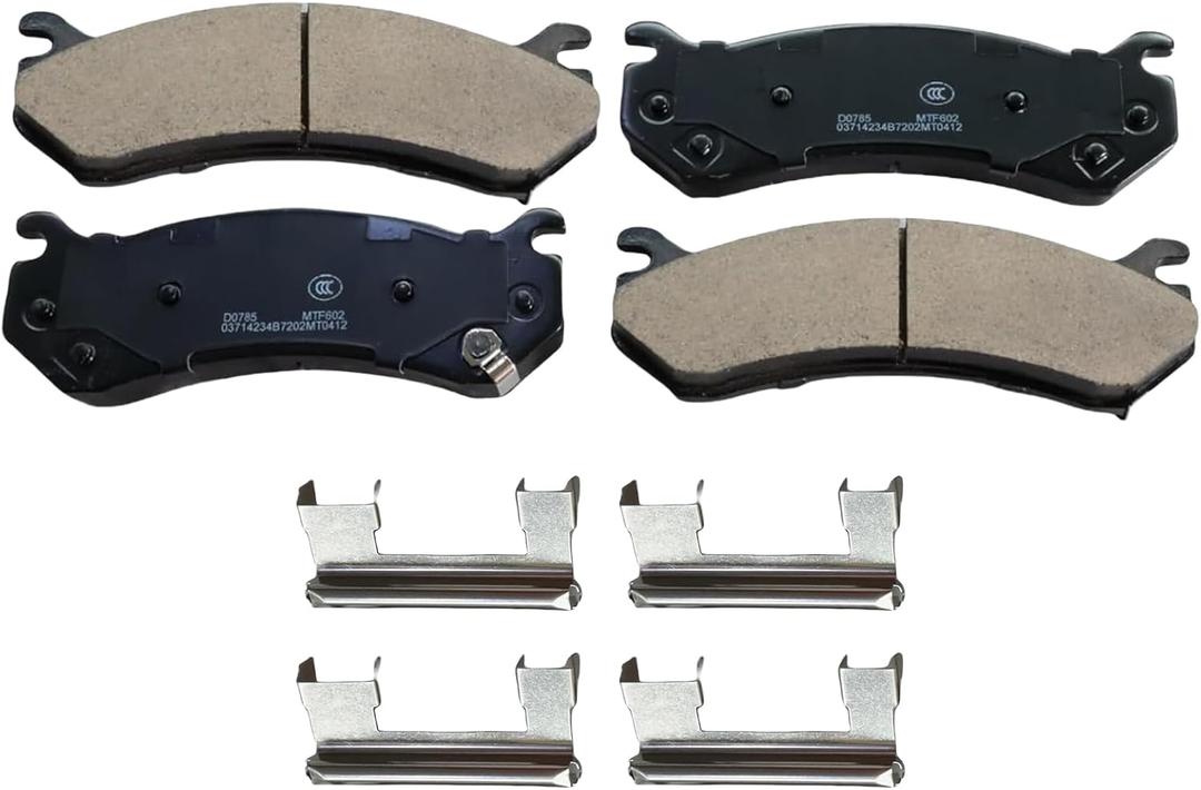 D785 Ceramic Brake Pads Kits Fit for Cadillac Escalade 02-06, Escalade ESV, Escalade EXT | for Chevrolet Chevy Astro, Express, Avalanche Silverado 1500 Suburban 1500 Tahoe | for GMC C2500 K2500