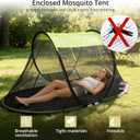 Anbte Pop-Up Mosquito Net Tent for Camping, 1 Person Instant for Cot Ground | Instant Pop-Up Setup Bug Screen Tent, Portable Breathable Mesh Shelter For Camping Hiking Travel, 89" X 34" X 35", Green