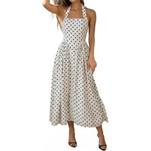 Lingswallow Women Vintage Polka Dot Dress - Retro Tea Party & Cocktail Dress for Wedding Guest, and Casual Wear (M)