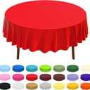 CXPSINC 8 Pack Premium Disposable Plastic Tablecloth 84" Round Table Cover for Birthdays Weddings Christmas Anniversary (Red)