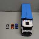 Carrier Truck Race Track Toddlers Toys, Foldable 3 Layer Track Playset, Toy Truck Transport Car Carrier & 8 Race Cars, Truck Car Kids Toys Xmas Gifts for Age 3 4 5 6+ Years Old Boys Girls (Blue)