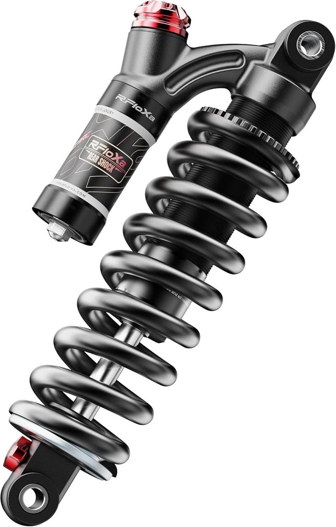 Rear Shock Rebound/Compression Damping Adjustment Rear Shock Absorber Aluminum Alloy Coil Spring 750 lbs for MTB Bike/E-Bike/Scooters (210mm)