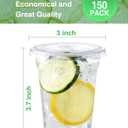 NEEBAKE 150 Sets 9 oz Disposable Plastic Cups With Lids - Clear Drinking Cups, Plastic Cups for Ice Coffee, Smoothie, Cold Drinks