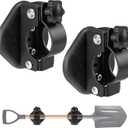 2 Pack Heavy Duty Magnetic Shovel Holder for Truck, No-Drill Strong Metal Magnet Hook Mount Rack for Flag, Paddle, Utility Tool, Organizer for RV, Garage, Trailer, Cruise, ATV Storage