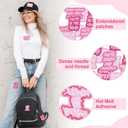 Lyrow 30 Pcs Christian Iron on Patches 2.76 Inch Bible Verse Embroidered Hat Patches Bulk Motivational Religious Sew on Applique for Clothes Jacket Backpacks DIY Accessories (Pink)