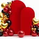 LEBENGURU Set of 2 Upgraded Wedding Arch Cover,Red Spandex Fitted Arch Backdrop Cover, Round Top Chiara Stand Covers for Birthday Party Baby Shower Banquet Balloon Dcor(6FT,7.2ft)