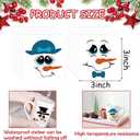 2 x 36pcs Snowman Face Stickers for Crafts Cute Christmas Ornaments Vinyl Snow Man Face Decals Xmas Winter Holiday Stickers for Window Glass Cups Balls Jars Wall Party Supplies Home Decoration(face36)