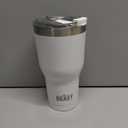 BEAST Insulated Coffee Mug – 900 ml I Arctic White I Stainless Steel I Reusable, Insulated Cups I 2 Straws and Cleaning Brush, Double Walled Travel Coffee Thermos I Hot or Iced Coffee
