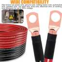 4Gauge Wire (25 Feet Black+25 Feet Red) Copper Clad Aluminum Automotive Power Ground Cable Wire,20PCS Lugs Terminal Connectors,Heat Shrink Tubing,100A ANL Fuse with Cable Cutter