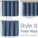 Jinchan Burlap Linen Look Curtains 84 Inches Long Blue Textured Curtains for Living Room Light Filtering Farmhouse Curtain Panels Semi Sheer Country Rustic Bedroom Window Drapes Rod Pocket 2 Panels