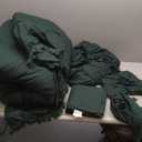 Andency Oversized King Comforter Set Dark Emerald Green 120x98-7 Piece Boho Tassel Bed in a Bag Soft Lightweight Bedding Set, Fringe All Season Bed Set with Comforter, Sheets, Pillowcases & Shams