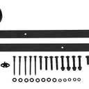 Amazon Basics 6.6 ft Heavy Duty Sliding Barn Door Hardware Kit, Sturdy Big Wheel Design, Easy to Install, Fits 36"-40" Wide Panel, 1-3/8 to 1-3/4 inches Thickness, Black