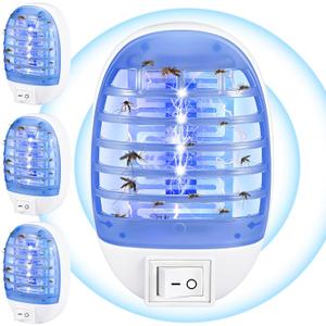 Indoor Bug Zapper Plug in Electronic - 4 Pack Mosquito Zapper Fly Zappers Lamp for Bug Insect Trap, Ideal for Home, Bedroom, Office, Living Room(Light Blue)