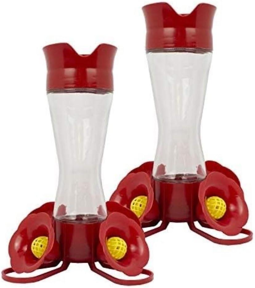 Perky-Pet 203CPBN-2 Glass Hummingbird Feeders for Outdoors with Perches, Ant Moat, Bee Guards - Pack of 2