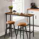 VASAGLE Bar Table, Kitchen Dining Table, High Top Pub Table, Bar Height Cocktail Table for Living Room Party, Sturdy Metal, 15.7 x 47.2 x 35.4 Inches for Narrow Spaces, Rustic Brown and Ink Black