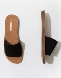 SODA Comfort Womens Slide Sandals - BLACK  9.5