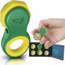 Yogi Fidget Toy for Adults & Kids Sensory Stress Relief Spinner with 5 Silicone Finger Rings Quiet Desk Fidget for Focus at Work, School & Travel (Lime)